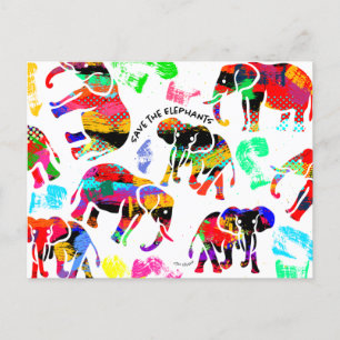 Carte postale Elephants Art
