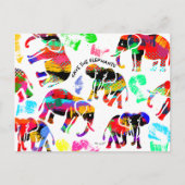 Carte postale Elephants Art (Devant)