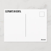 Carte Postale Eléphants Au Kenya (Dos)