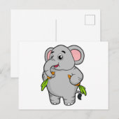 Carte Postale Éléphants avec Carottes (Devant / Derrière)