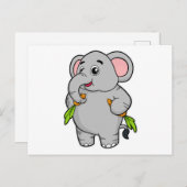 Carte Postale Éléphants avec des carottes (Devant / Derrière)