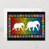 Carte Postale Eléphants blancs (Devant / Derrière)