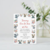Carte Postale Eléphants & Boho Jungle Fleurs Anniversaire (Debout devant)