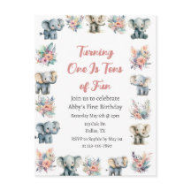 Eléphants & Boho Jungle Fleurs Anniversaire