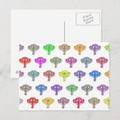Carte Postale Eléphants colorés (Devant / Derrière)