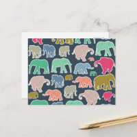 Eléphants Colorés, Motif Des Eléphants, Zigzag