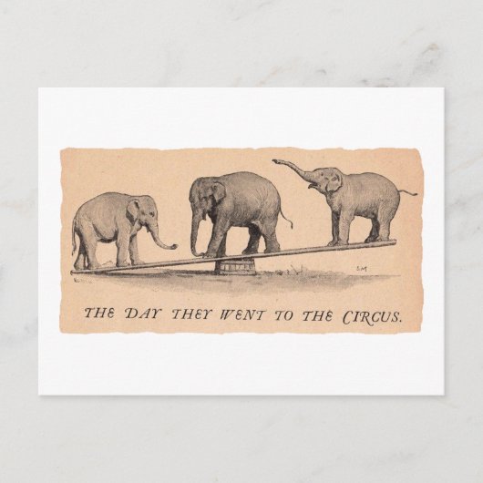 Carte Postale éléphants de cirque (Devant)