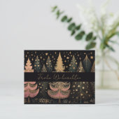 Carte Postale Éléphants de Noël dorés et verts (Debout devant)