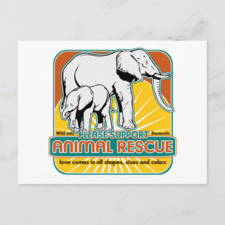 Carte Postale Eléphants de sauvetage animal