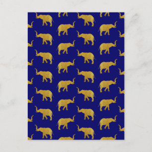 Carte Postale Eléphants de trompette d'or