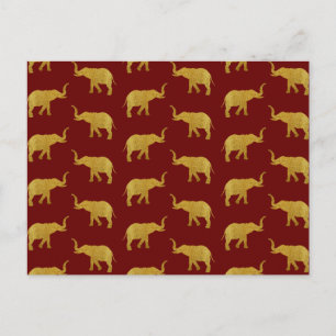 Carte Postale Eléphants de trompette d'or