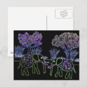 Carte Postale Eléphants électriques (Devant / Derrière)
