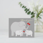 Carte Postale Eléphants en Merci gris (Debout devant)