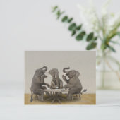 Carte Postale Elephants having tea party (Debout devant)