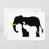 Carte Postale Eléphants noirs et blancs (Devant / Derrière)