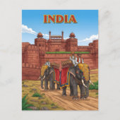 Carte Postale Eléphants porteurs de cavaliers (Devant)