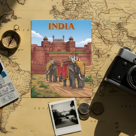 Carte Postale Eléphants porteurs de cavaliers