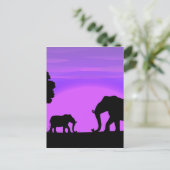 Carte Postale Eléphants Silhouette (Debout devant)