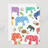 Carte Postale Eléphants tropicaux (Devant / Derrière)