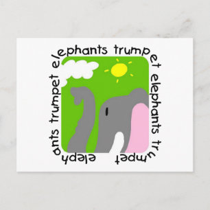 Carte Postale Elephants Trumpet Tshirts et cadeaux