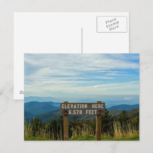 Carte Postale Élévation au mont Mitchell (Devant / Derrière)