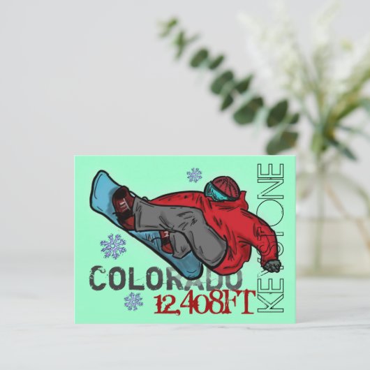 Carte postale élévation de snowboard Keystone Colo (Debout devant)