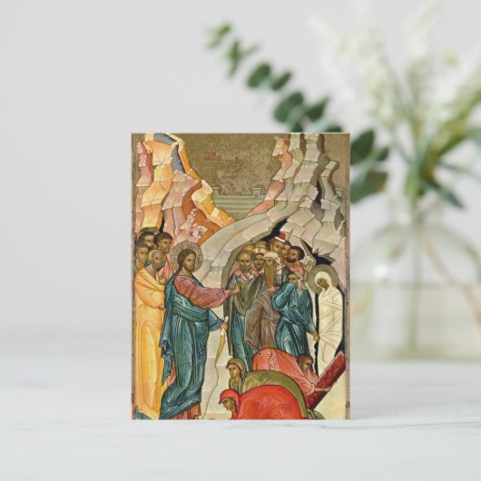 Carte Postale Élever Lazare Orthodoxe Icône chrétienne (Debout devant)