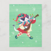Carte postale Elf Chat de Noël (Devant)