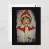 Carte Postale Elf Girl dans un Red Cape (Devant / Derrière)