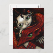 Carte postale "Elf Maiden et son dragon" (Devant / Derrière)