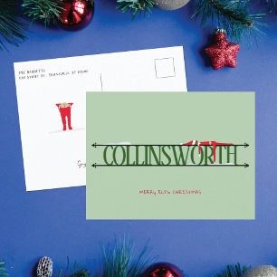 Carte postale Elf Shenanigans Green Christmas