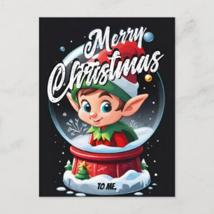 Carte Postale Elf Snowglobe Joyeux Noël à moi Salutation