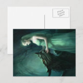 Carte postale Elf vert et Dragon | Art Imaginaire (Devant / Derrière)