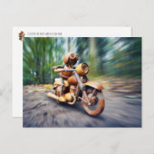 Carte Postale Elfe d'Acorn à moto (Devant / Derrière)