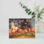 Carte Postale Elfe d'Acorn avec rennes de Noël (Debout devant)