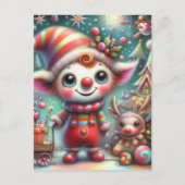 Carte Postale Elfe de Noël adorable et inadapté (Devant)