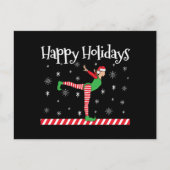 Carte Postale Elfe de Noël de gymnastique féminine (Devant)