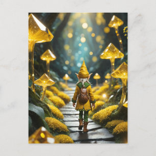 Carte Postale Elfe en cristal jaune