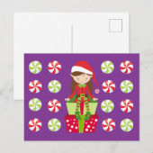 Carte Postale Elfe femelle avec bonbons (Devant / Derrière)