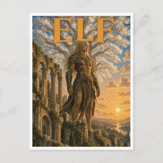 Carte Postale Elfe, Monstre de Fantasy Gothique (Devant)