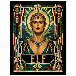 Carte Postale Elfe, mythique Art déco