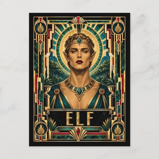 Carte Postale Elfe, mythique Art déco (Devant)