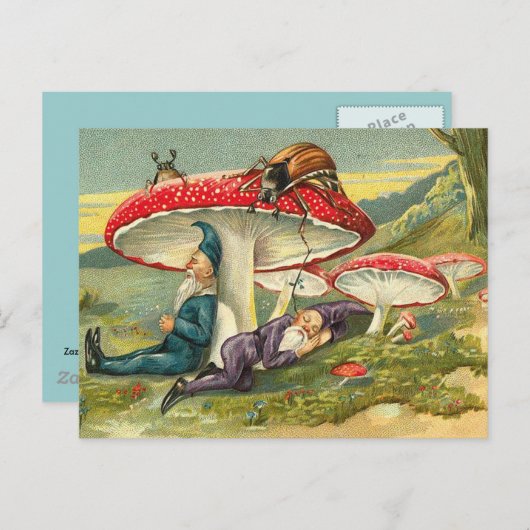 Carte Postale Elfes endormis (Devant / Derrière)