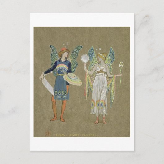 Carte Postale Elfes et peintres de fées, de "The Snowman" 1899 (Devant)