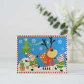 Carte Postale Elfes et rennes (Debout devant)