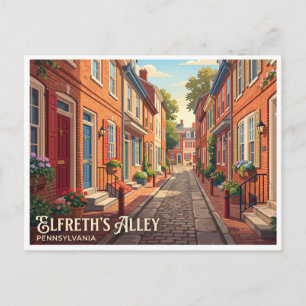 Carte Postale Elfreth's Alley Philadelphie Pennsylvanie