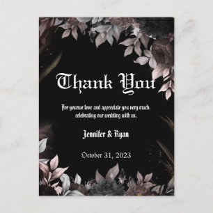 Carte Postale Elgant gothique Bourgogne rouge et noir floral