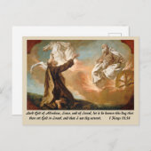 Carte Postale Elijah prise dans un chariot de feu par G. Angeli (Devant / Derrière)