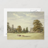 Carte Postale Elizabeth Murray - Vaches avant la Maison du Manoi (Devant / Derrière)