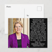 Carte Postale Elizabeth Warren Cite La Nostalgie politique (Devant / Derrière)
